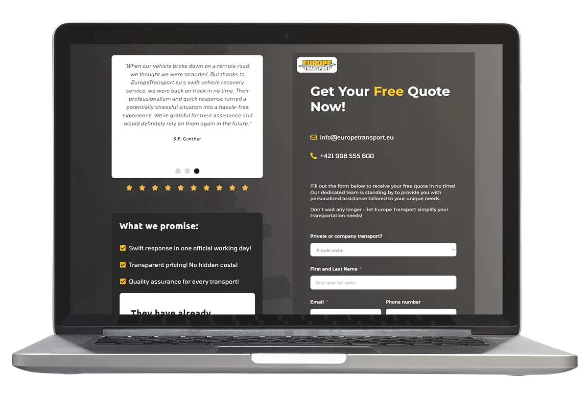 get a quote europetransport eu - Web Uniter
